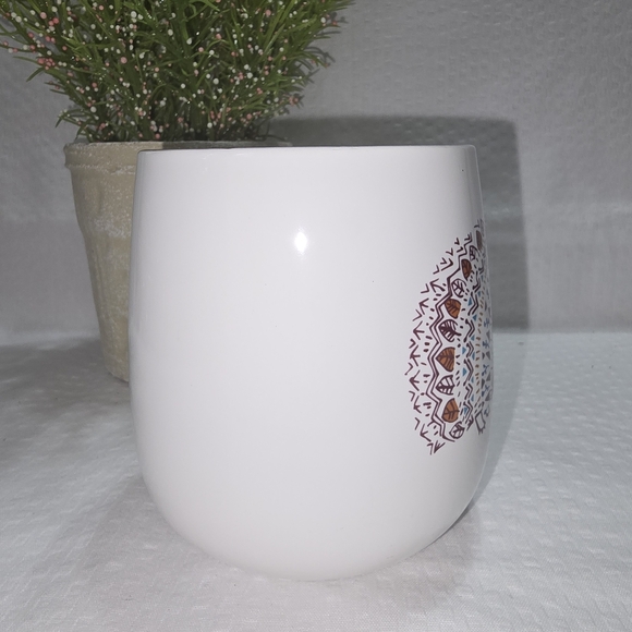 Caribou Coffee Hedgehog Design White Ceramic Mug 2015 - Picture 5 of 6